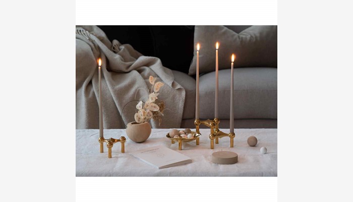 lifestyle_candle holder bowl and sand taper candles_solid brass
