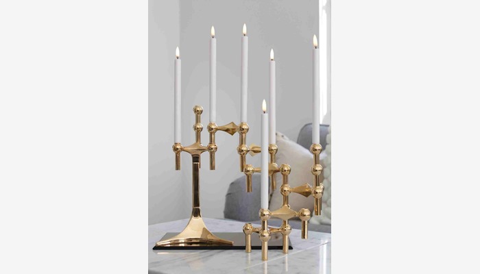 lifestyle_candle holder stand glass base and LED candles_solid brass_11
